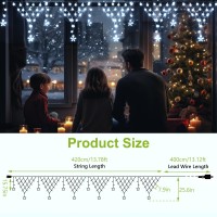 (New) Christmas Lights Outdoor, Christmas Decoration Lights, 204 Leds 13.8Ft Icicle Lights With 8 Modes, 12 Drops Remote Controlled Hanging Lights For Outdoor Eaves, House, Garden, Yard - White