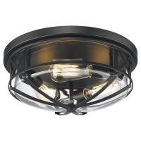 Darkaway 15Inch Ceiling Light Fixtures Large Flush Mount Light Fixtures Ceiling With Clear Glass Shade, Indoor Outdoor Ceiling Light For Hallway Entryway Bedroom Porch Kitchen 3-Light E26