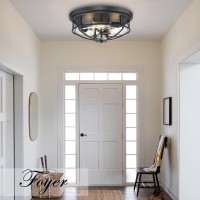 Darkaway 15Inch Ceiling Light Fixtures Large Flush Mount Light Fixtures Ceiling With Clear Glass Shade, Indoor Outdoor Ceiling Light For Hallway Entryway Bedroom Porch Kitchen 3-Light E26