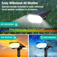 Aounq 68 Leds Rgbw Solar Spot Lights Outdoor 1000 Lumens 9 Lighting Modes Color Changing Solar Outdoor Lights Ip67 Waterproof