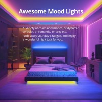 164Ft Waterproof Strip Lights Outdoor Dream Color Chasing Rope Light With Remote Music Sync Light Strip Connectable Dimmable