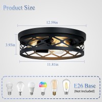 Xpehk 13 Inch Flush Mount Light Fixture 3Light Farmhouse Flush Mount Ceiling Light Hallway Light Fixtures Ceiling Light Fixture