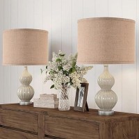 Papaya Lampshade Set Of 2 Drum Fabric Shades For Table And Floor Lamps 13 Top X 13 Bottom X 10 High Brown Spider Lamp Sha