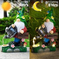 Mopha Garden Gnomes Statues Outdoor Decor With Watering Can Solar Lights Resin Figurines Outside Decoration For Patio Yard Lawn