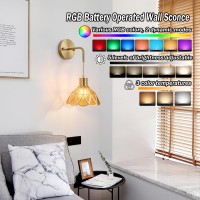 Slywise Battery Operated Wall Sconce Wireless Wall Sconces Set Of Two Battery Operated Rgb Color Changing Dimmable Battery Ope