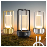 Baanin Cordless Table Lamp, 4000Ma Battery Operated Lamps For Home Decor,3 Colors Crystal Lantern Lamp, 3-Levels Brightness Led Lights For Living Room/Bedroom/Tabletop/Bar/Caf