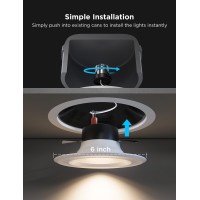 Govee Smart Retrofit Recessed Lighting 6 Inch Wifi Bluetooth Direct Connect Rgbww Retrofit Can Lights 65 Scene Modes Works W