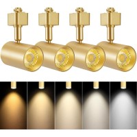 Vanoopee 5Color Gold Led Track Lighting Heads H Type Track Light Heads Dimmable 2000K 3000K 4000K 5000K 6000K Adjustable Flic