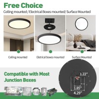 4Pk 9 Inch Led Flush Mount Ceiling Light 18W 1860Lm 3000K4000K6000K Cct Selectable Round Flat Panel Light Low Profile Ceil