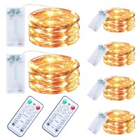 Innolife 6 Pack Led Fairy String Lights Battery Operated With Remote Control Timer 10 Ft 30 Led Copper Wire Twinkle Lights Fo