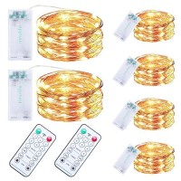 Innolife 6 Pack Led Fairy String Lights Battery Operated With Remote Control Timer 10 Ft 30 Led Copper Wire Twinkle Lights Fo