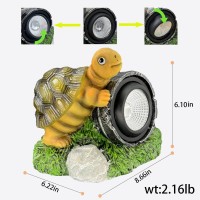 Sscdfdc Outdoor Garden Decor Statue Turtle Figurines Turtle With Solar Spot Lights Outdoor Waterproof For Patio Yard Lawn Porch