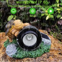 Sscdfdc Outdoor Garden Decor Statue Turtle Figurines Turtle With Solar Spot Lights Outdoor Waterproof For Patio Yard Lawn Porch