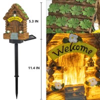 Dazzle Bright Fairy Garden House Glow In The Dark Fairy House 16 Fairy Cottage With Door And Solar Led Light Beautiful Mini