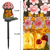 Dazzle Bright Solar Mushroom Lights Fairy Garden Lights For Home Decor Outdoor Decorative Stakes Mushroom House Solar Powered Le