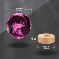 3D Axolotl Crystal Ball Night Light 315 Inch Axolotl Glass Ball Lamp With 16 Color Changing Wooden Base And Remote Axolotl Idea