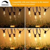 Brightever Outdoor String Lights 180Ft Patio Lights With 904 Dimmable St38 Shatterproof Led Bulbs Vintage Edison String Light