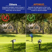 Aponuo Solar Spot Lights Outdoor 2-In-1 Solar Landscape Lighting Dusk To Dawn Solar Uplights Ip65 Waterproof 9.8Ft Cable Outdoor Spot Lights For Yard Pathway Garden Tree Decoration (Warm White)