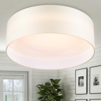 Hamilyeah Led Ceiling Light Flush Mount 24W White Fabric Flush Mount 12 Inch Traditional Modern Light Fixture Ceiling Mount 5C