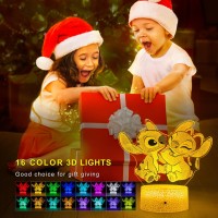 Zehaiylf Stitch Lamp Stitch Night Light Stitch Gifts Stitch Light With Remote Smart Touch Dimmable Lamp Childrens Day Gift