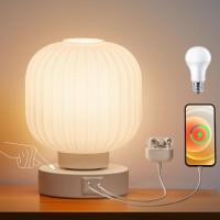 Elenhome Touch Bedside Table Lamp Small Table Lamps 3 Way Dimmable With Usb Ca Charging Ports Bedroom Nightstand Living R