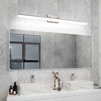 Humhold 48In 3200Lm Brushed Nickel Vanity Light Modern Led Bathroom Vanity Lights Fixtures Dimmable 46W 5000K Cool White Makeu