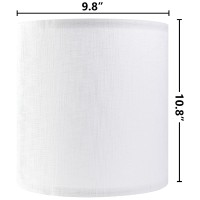 Set Of 2 White Tall Linen Drum Lamp Shades Modern Lamp Shade 98 Top X 98 Bottom X 108 High Spider Medium Lampshade Fo