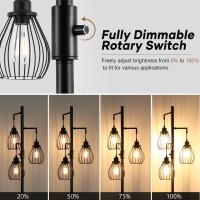 Dylbrihom 685 Dimmable Floor Lamp Industrial Farmhouse Floor Lamps With Elegant Teardrop Cages Rustic Floor Lamps Black Ta