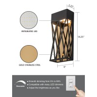 Oupavocs Outdoor Wall Lights Led, Black Exterior Porch Lights Fixtures Wall Mount With Water Ripple Glass, Modern Outdoor Wall Sconce Lighting 2700K Warm White For Front Porch, Garage, Patio