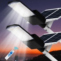 Langy 2Pack Solar Street Lights Outdoor 800W Solar Parking Lot Light 6700K 80000Lm Outdoor Led Solar Street Light Dusk To Dawn