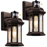 Vianis Outdoor Light Fixture With Motion Sensor 2 Packs Oil Rubbed Bronze Dusk To Dawn Garage Lighting Exterior Wall Sconce 1