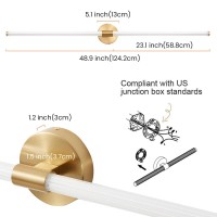 Gednbo Gold Bathroom Vanity Lights 49 Inch Long Bathroom Light Fixtures Over Mirror Dimmable Led 360 Full Lighting Modern Vanit