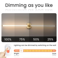 Gednbo Gold Bathroom Vanity Lights 49 Inch Long Bathroom Light Fixtures Over Mirror Dimmable Led 360 Full Lighting Modern Vanit