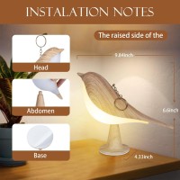 Kang De Touch Bedside Table Lamp Dimmable Small Lamp For Bedroom 3 Level Brightness Rechargered Bird Night Light For Bedroom