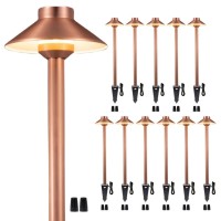 Gardenreet 12V Brass Outdoor Landscape Copper Pathway Lightshat Led Low Voltage Landscape Lighting For Walkway Driveway Garden