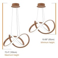 Mayna Modern Led Chandelier Led Pendant Light In Wood Finish Adjustable Height Chandeliers With Irregular Ring Modern Chandel