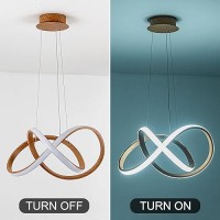 Mayna Modern Led Chandelier Led Pendant Light In Wood Finish Adjustable Height Chandeliers With Irregular Ring Modern Chandel