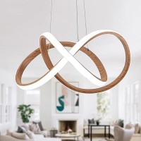 Mayna Modern Led Chandelier Led Pendant Light In Wood Finish Adjustable Height Chandeliers With Irregular Ring Modern Chandel