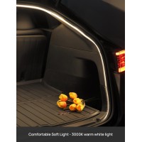 TPARTS Trunk LED Strip for Tesla Model Y illuminates the trunk and creates a sense of ambiance The light turns on when the trunk is open for convenience it wont turn on in daylight