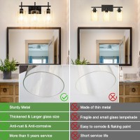 Dsmjfu Matte Black Bathroom Vanity Light 3 Light Bathroom Light Fixtures Over Mirror Modern Black Vanity Lighting Fixture With