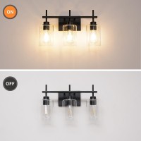 Dsmjfu Matte Black Bathroom Vanity Light 3 Light Bathroom Light Fixtures Over Mirror Modern Black Vanity Lighting Fixture With