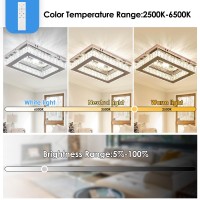 Finktonglan Modern Led Crystal Ceiling Light Rectangular Ceiling Lamp K9 Stainless Steel Flush Mount Chandelier Ceiling Lights F