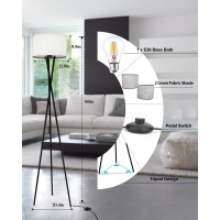 Lightdot Tripod Floor Lamp Modern Floor Lamp For Living Room Standing Lamp With Linen Shade E26 Bulb Included 66 Tall Floo