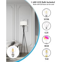 Lightdot Tripod Floor Lamp Modern Floor Lamp For Living Room Standing Lamp With Linen Shade E26 Bulb Included 66 Tall Floo