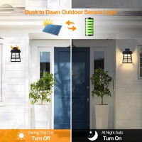 Fudesy Solar Wall Lantern Outdoor With 3 Modes, Wireless Dusk To Dawn Motion Sensor Led Sconce Light, Waterproof Exterior Porch Light Fixture Security Lamp For Patio Garage Yard, 3000K Warm White