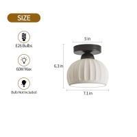 Ceramic Semi Flush Mount Ceiling Light Fixtures 2 Pack Black Hallway Ceiling Light Farmhouse Light Close To Ceiling Light For