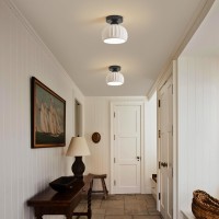 Ceramic Semi Flush Mount Ceiling Light Fixtures 2 Pack Black Hallway Ceiling Light Farmhouse Light Close To Ceiling Light For