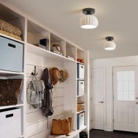 Ceramic Semi Flush Mount Ceiling Light Fixtures 2 Pack Black Hallway Ceiling Light Farmhouse Light Close To Ceiling Light For