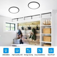 Hovenla Led Flush Mount Ceiling Light Fixture 7 Inch 18W Flat Led Light For Ceiling 6000K Bright White 100W Equivalent 1800Lm