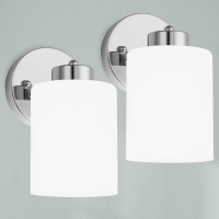 Halialumi Frosted Wall Sconce Set Of Two Chrome Sconce Bathroom Lighting Modern Chrome Vanity Light Midcentury Vanity Sconces F